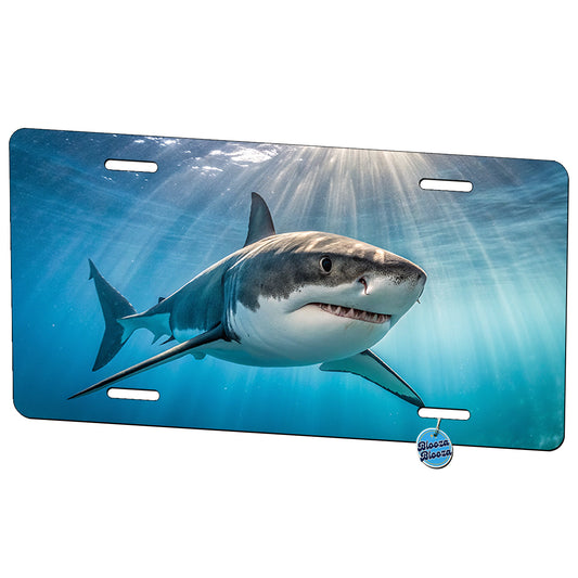 Beautiful Great White Shark Metal Vanity Novelty Tag License Plate for Trucks Cars SUVs