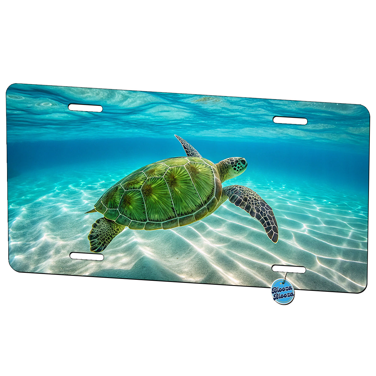 Beautiful Sea Turtle Swimming ocean Metal Vanity Novelty Tag License Plate for Trucks Cars SUVs