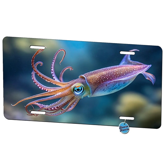 Beautiful Squid Metal Vanity Novelty Tag License Plate for Trucks Cars SUVs