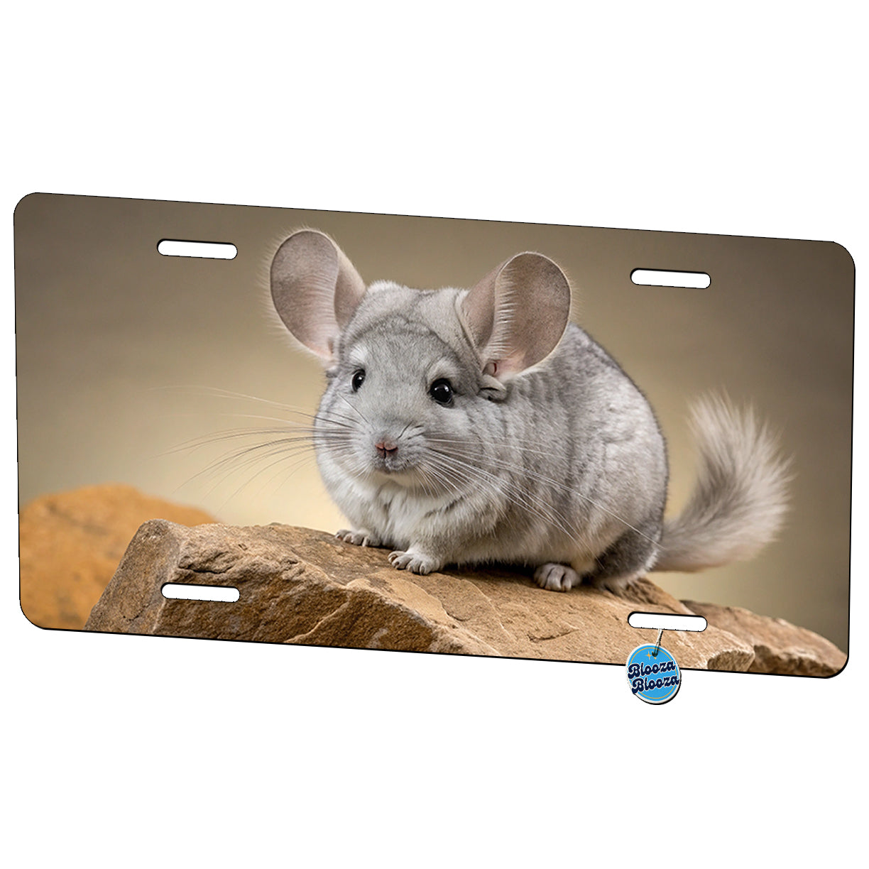 Chinchilla Cute Photo Metal Vanity Novelty Tag License Plate for Trucks Cars SUVs