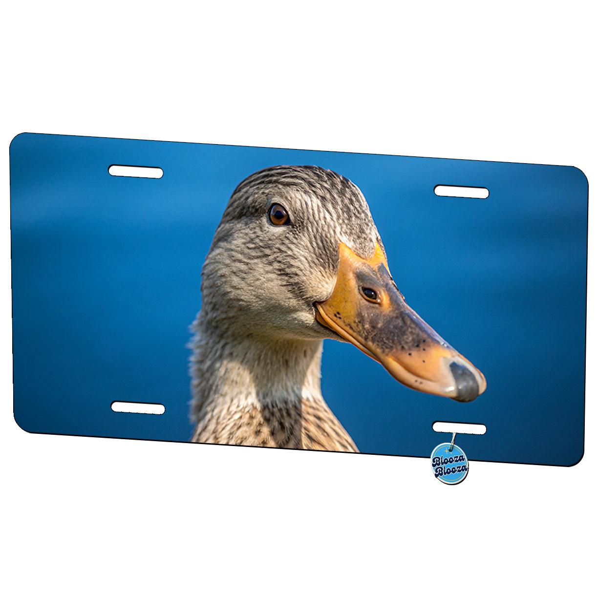Duck Face Blue Background Metal Vanity Novelty Tag License Plate for Trucks Cars SUVs