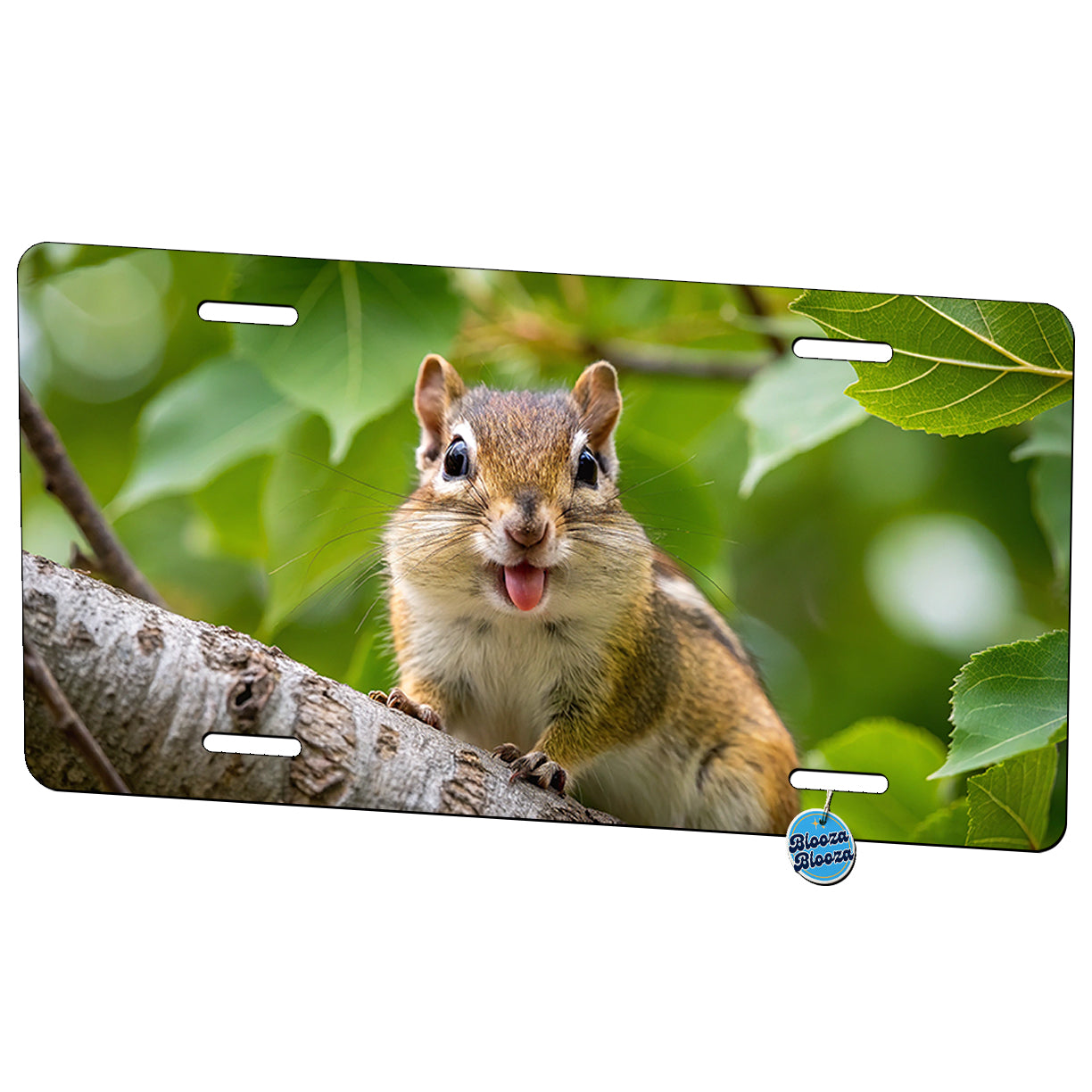 Funny Chipmunk With Tongue Out Metal Vanity Novelty Tag License Plate for Trucks Cars SUVs