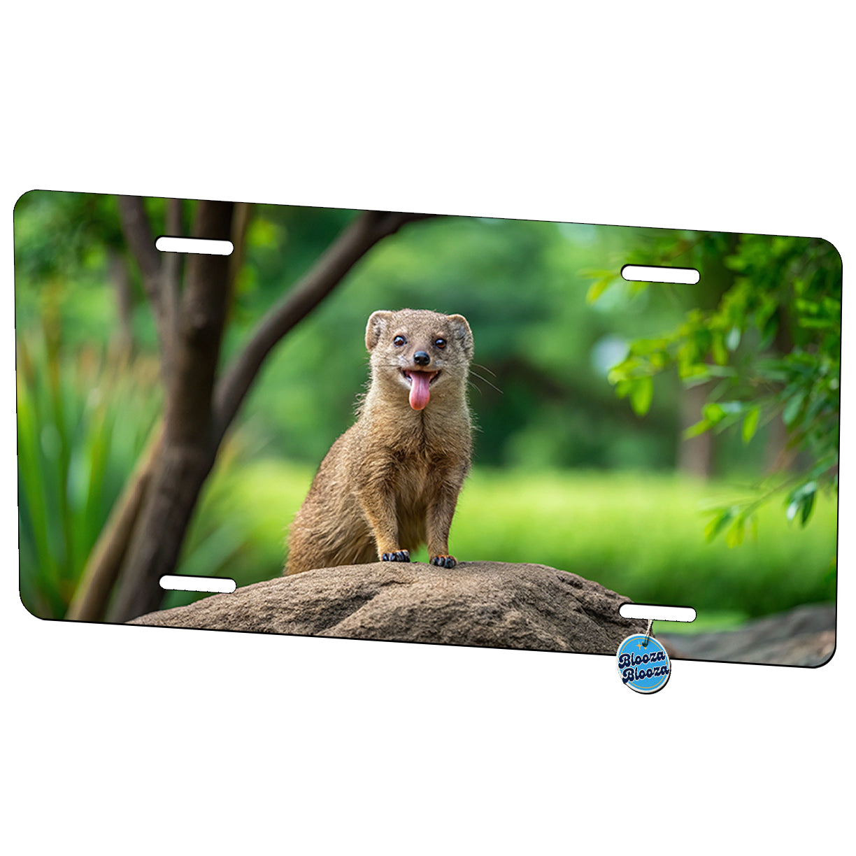Funny Mongoose With Tongue Out Metal Vanity Novelty Tag License Plate for Trucks Cars SUVs
