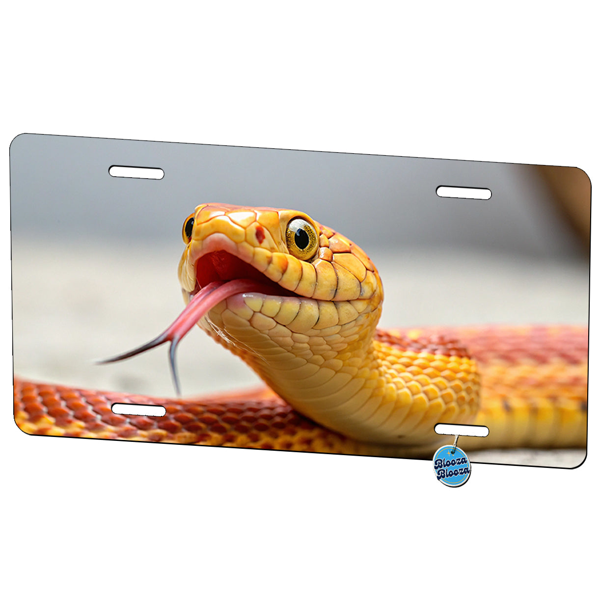 Funny Snake With Tongue Out Metal Vanity Novelty Tag License Plate for Trucks Cars SUVs