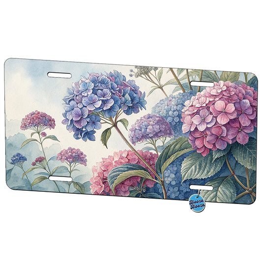 Hydrangeas Flowers Pattern Metal Vanity Novelty Tag License Plate for Trucks Cars SUVs