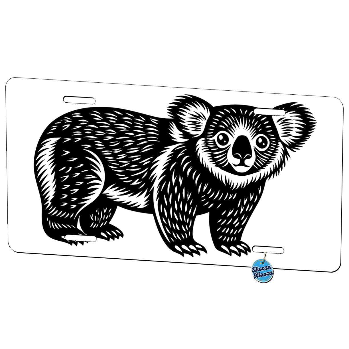 Koala Australia Black White Metal Vanity Novelty Tag License Plate for Trucks Cars SUVs