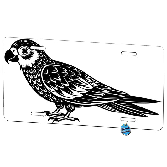 Parrot Black White Metal Vanity Novelty Tag License Plate for Trucks Cars SUVs