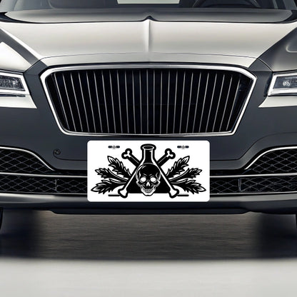 Poison Symbol Black White Metal Vanity Novelty Tag License Plate for Trucks Cars SUVs