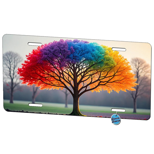 Rainbow Colored Tree Of Life Metal Vanity Novelty Tag License Plate for Trucks Cars SUVs