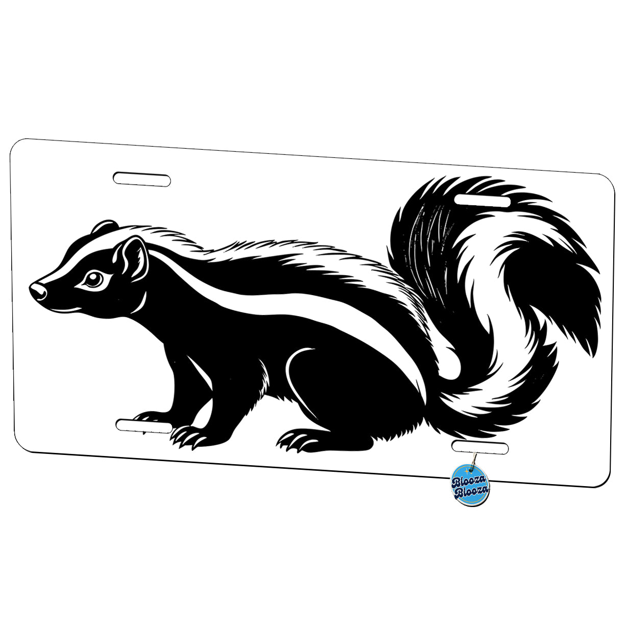 Skunk Black White Metal Vanity Novelty Tag License Plate for Trucks Cars SUVs