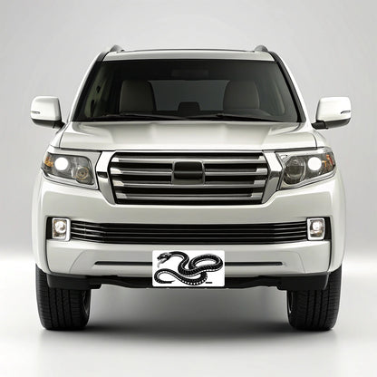 Snake Black White Metal Vanity Novelty Tag License Plate for Trucks Cars SUVs