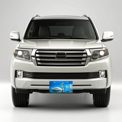 Swan Blue Background Metal Vanity Novelty Tag License Plate for Trucks Cars SUVs