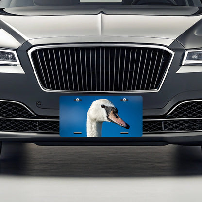 Swan Face Blue Background Metal Vanity Novelty Tag License Plate for Trucks Cars SUVs