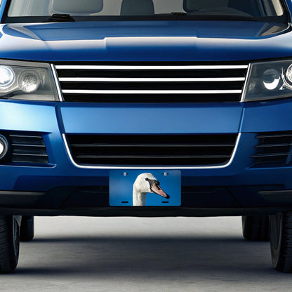 Swan Face Blue Background Metal Vanity Novelty Tag License Plate for Trucks Cars SUVs