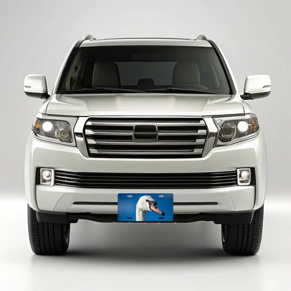 Swan Face Blue Background Metal Vanity Novelty Tag License Plate for Trucks Cars SUVs