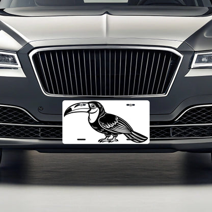Toucan Black White Metal Vanity Novelty Tag License Plate for Trucks Cars SUVs