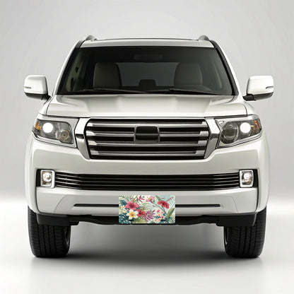 Tropical Flowers Floral Hibiscus Pattern Metal Vanity Novelty Tag License Plate for Trucks Cars SUVs