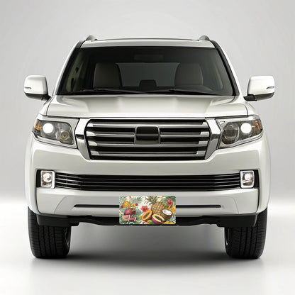 Tropical Fruit Pattern Pineapples Coconuts Metal Vanity Novelty Tag License Plate for Trucks Cars SUVs