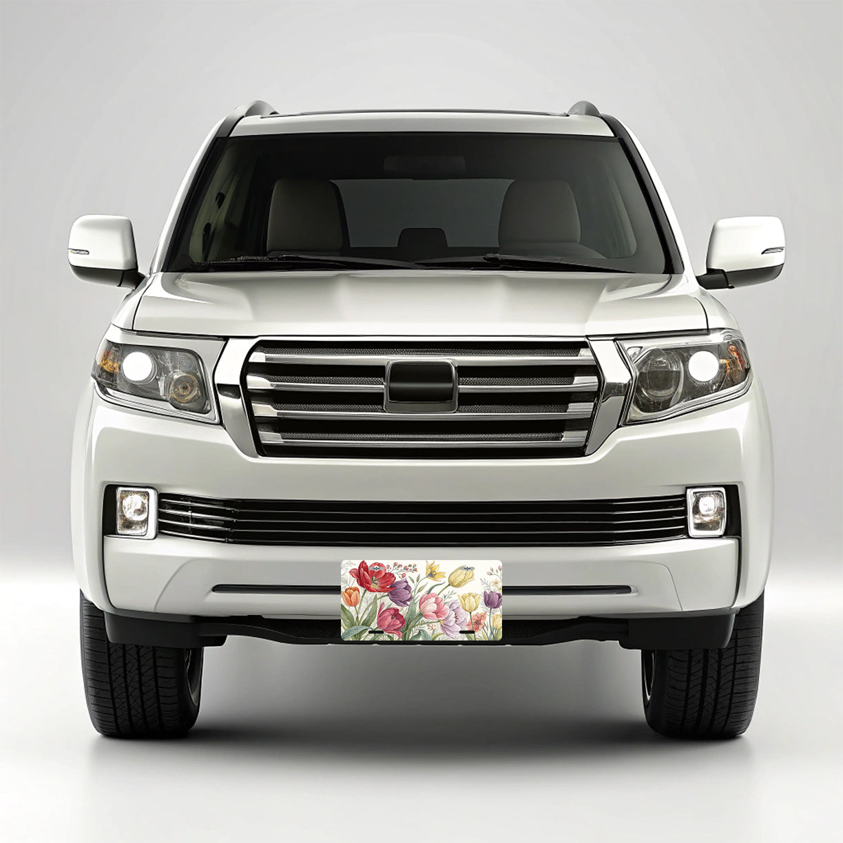 Tulips Flowers Floral Drawing Metal Vanity Novelty Tag License Plate for Trucks Cars SUVs
