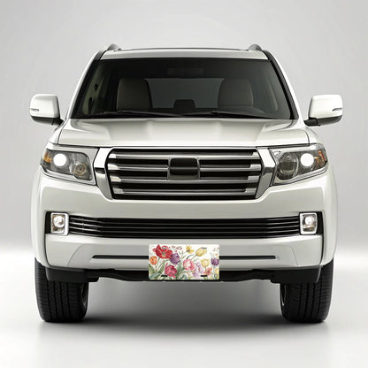Tulips Flowers Floral Drawing Metal Vanity Novelty Tag License Plate for Trucks Cars SUVs
