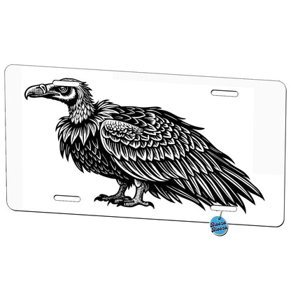 Vulture Bird Black White Metal Vanity Novelty Tag License Plate for Trucks Cars SUVs