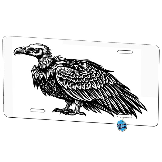 Vulture Bird Black White Metal Vanity Novelty Tag License Plate for Trucks Cars SUVs