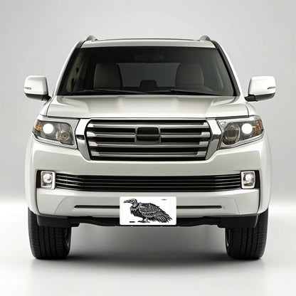 Vulture Bird Black White Metal Vanity Novelty Tag License Plate for Trucks Cars SUVs