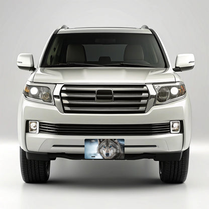Wolf Closeup With Blue Eyes Metal Vanity Novelty Tag License Plate for Trucks Cars SUVs