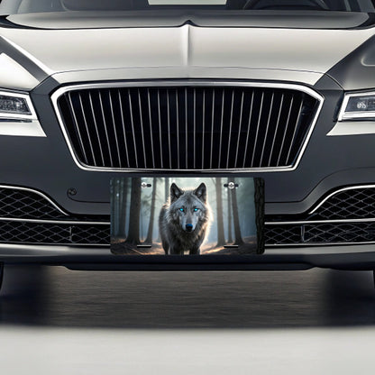 Wolf With Blue Eyes Forest Metal Vanity Novelty Tag License Plate for Trucks Cars SUVs