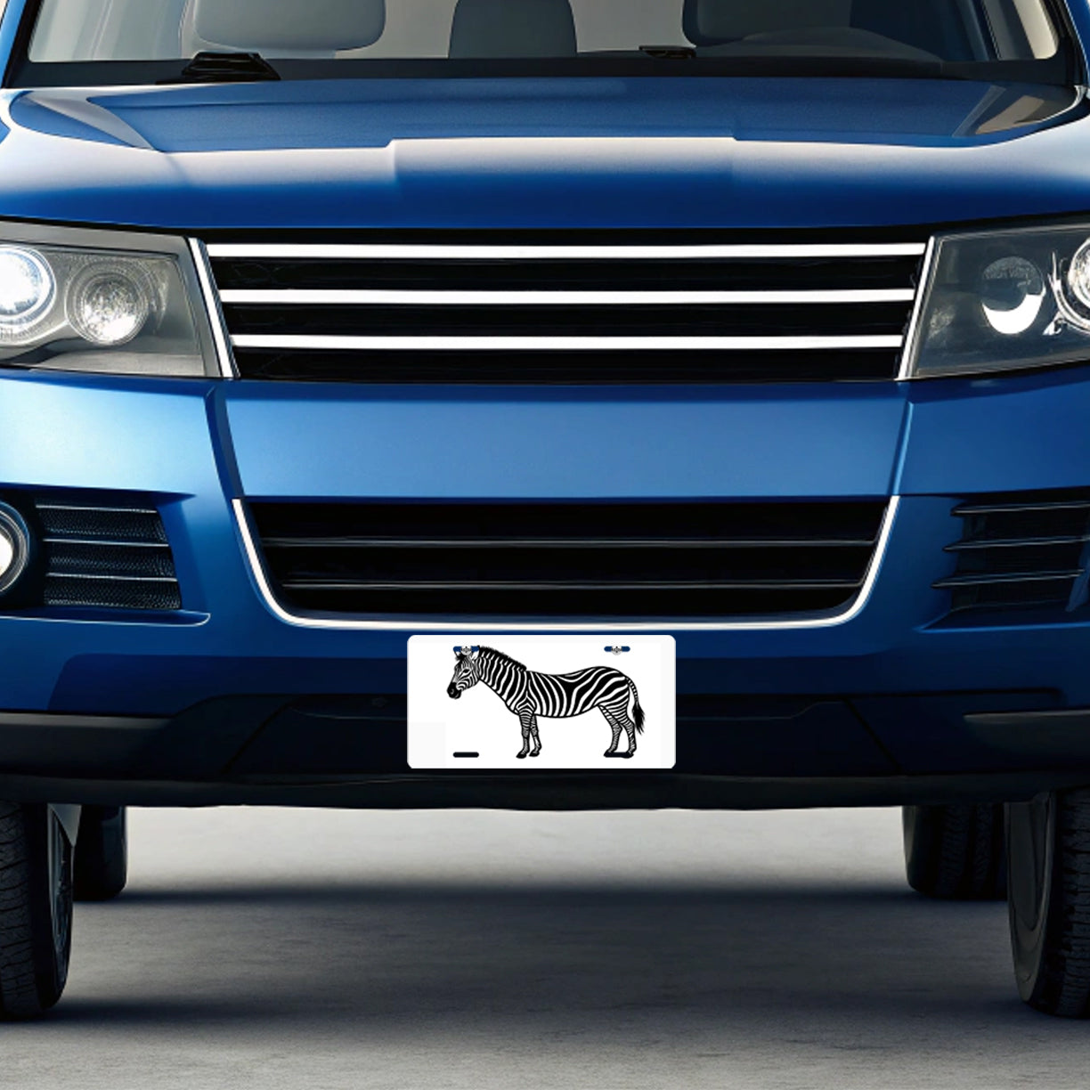 Zebra Black White Metal Vanity Novelty Tag License Plate for Trucks Cars SUVs