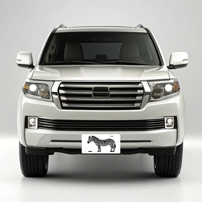 Zebra Black White Metal Vanity Novelty Tag License Plate for Trucks Cars SUVs