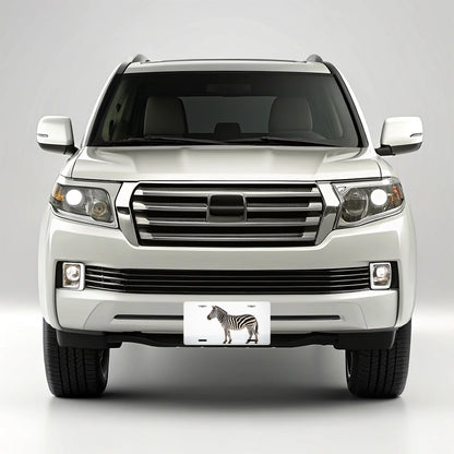 Zebra White Background Metal Vanity Novelty Tag License Plate for Trucks Cars SUVs
