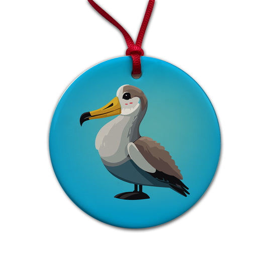 Albatross Bird Round Ceramic Holiday Christmas Tree Ornament