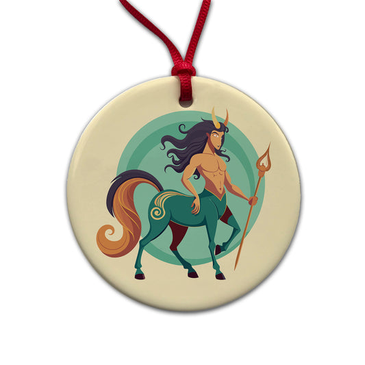 Centaur Greek Mythology Round Ceramic Holiday Christmas Tree Ornament