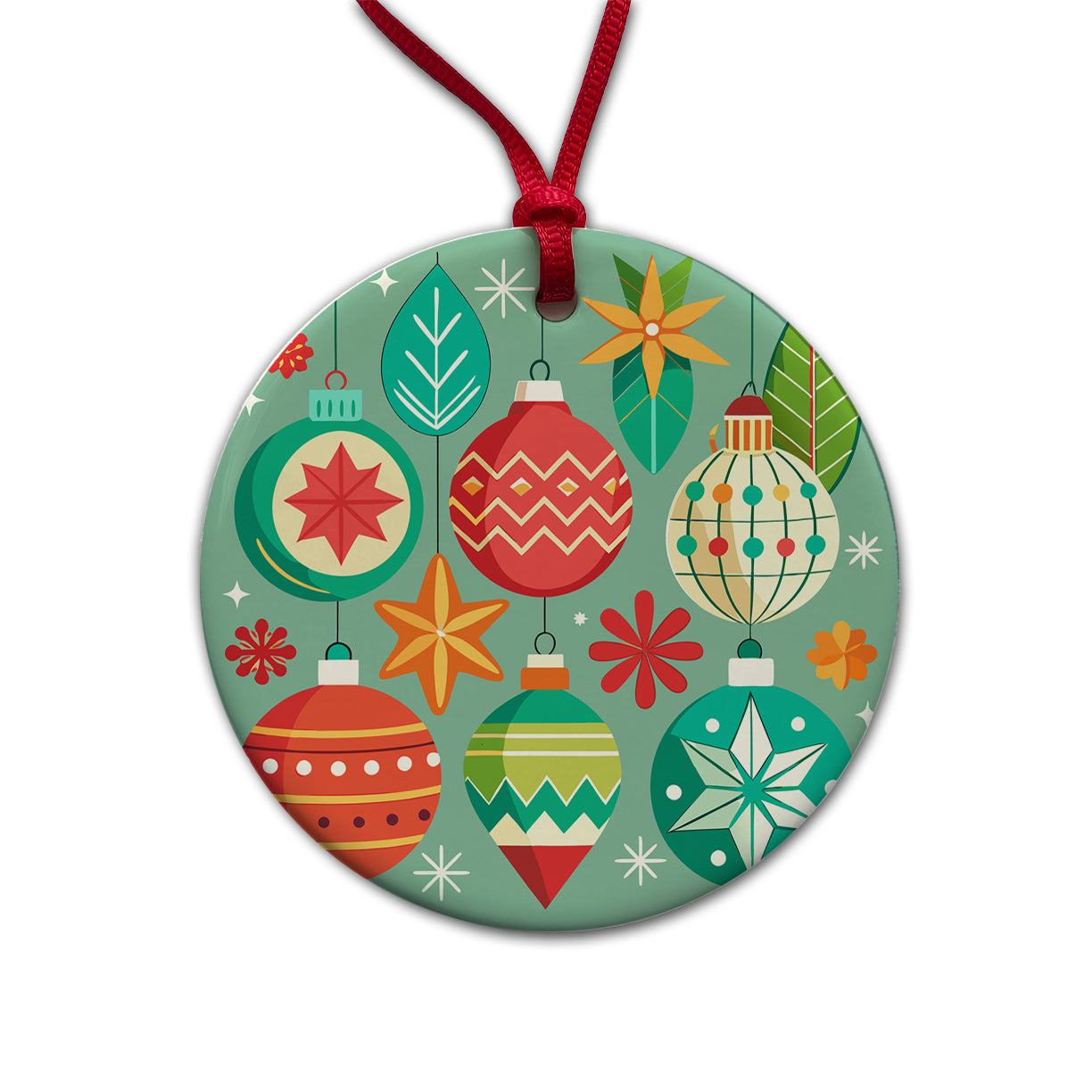Christmas Ornaments Modern Round Ceramic Holiday Christmas Tree Ornament