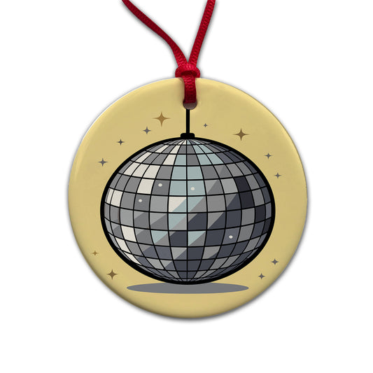 Disco Ball Round Ceramic Holiday Christmas Tree Ornament