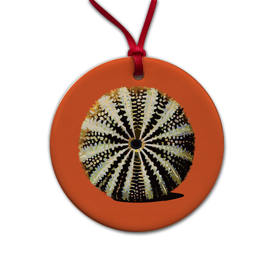 Sea Urchin Ocean Animal Echinoderm Round Ceramic Holiday Christmas Tree Ornament