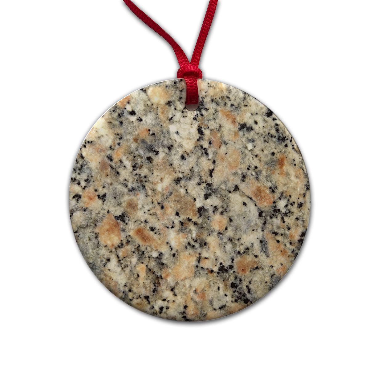 Sleek Faux Granite Round Ceramic Holiday Christmas Tree Ornament