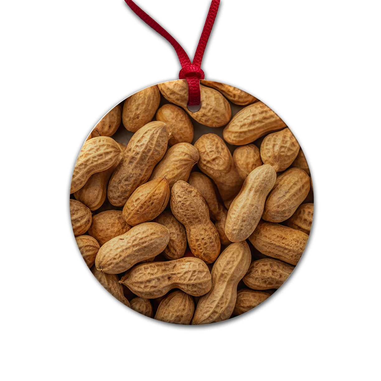 Lots of Roasted Peanuts in Their Shells Round Ceramic Holiday Christmas Tree Ornament