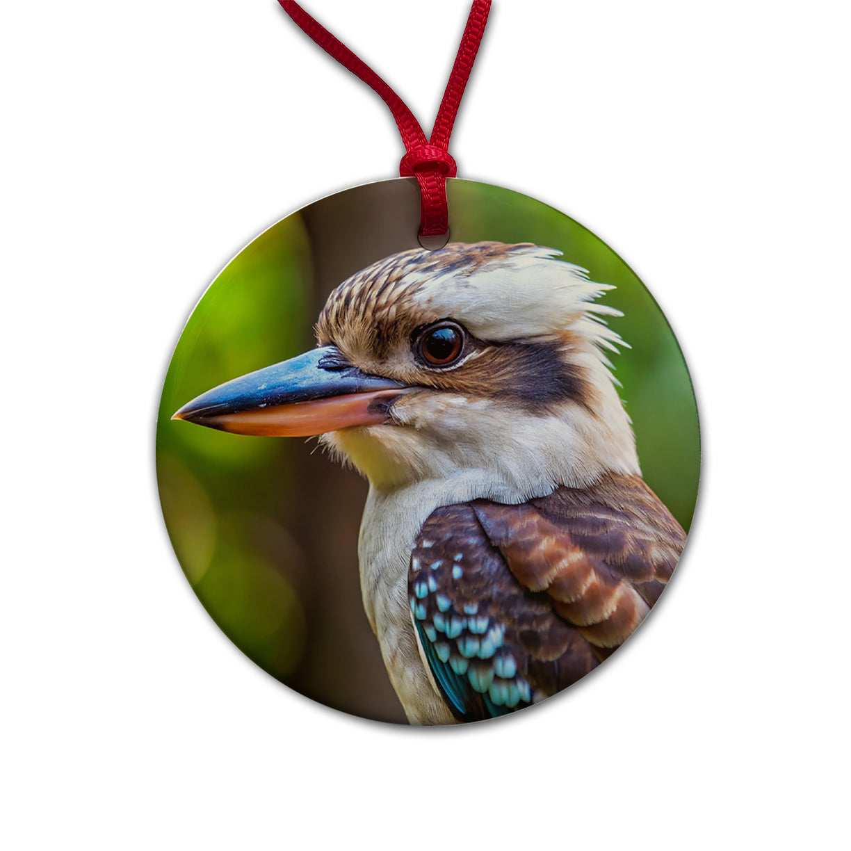 Australian Kookaburra Bird Round Ceramic Holiday Christmas Tree Ornament