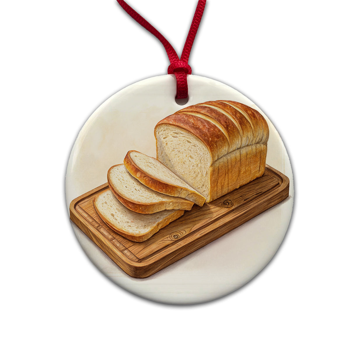 Sliced Bread Best Thing Since Round Ceramic Holiday Christmas Tree Ornament