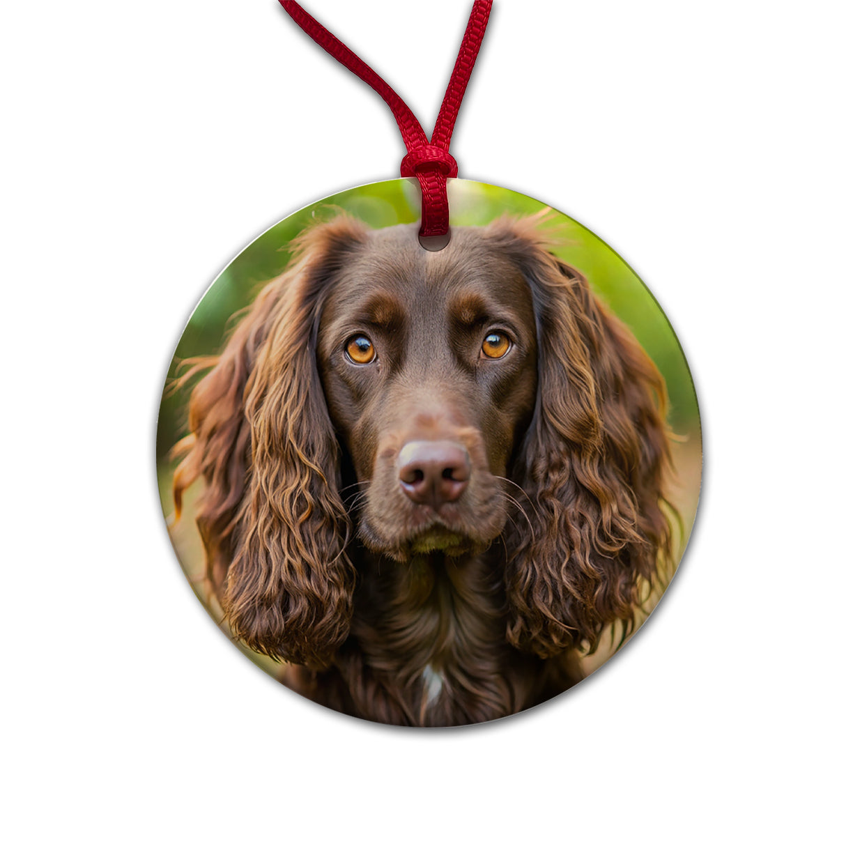 Boykin Spaniel Dog Photo Round Ceramic Holiday Christmas Tree Ornament