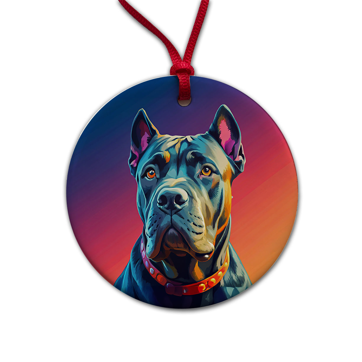 Cane Corso Dog Pop Art Round Ceramic Holiday Christmas Tree Ornament