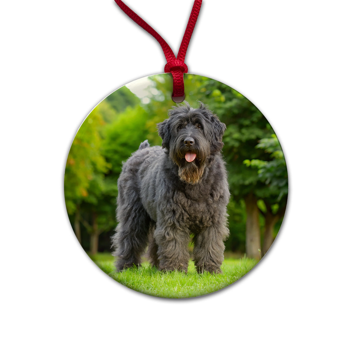 Bouviers Des Flandres Dog Photo Round Ceramic Holiday Christmas Tree Ornament
