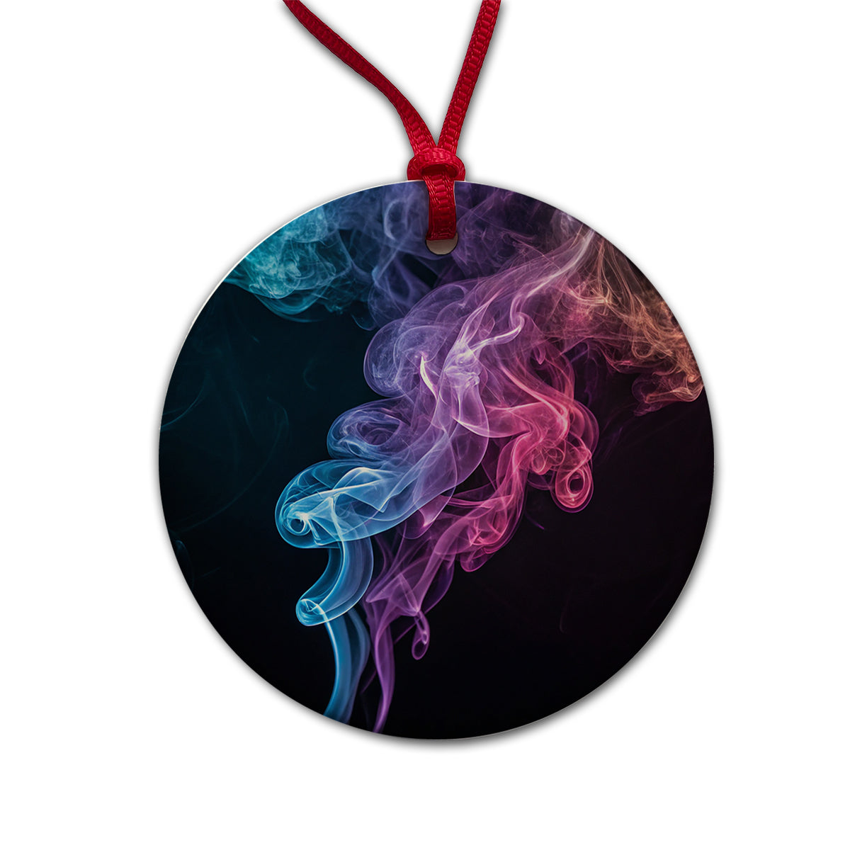 Colorful Plumes Of Smoke Curling Round Ceramic Holiday Christmas Tree Ornament