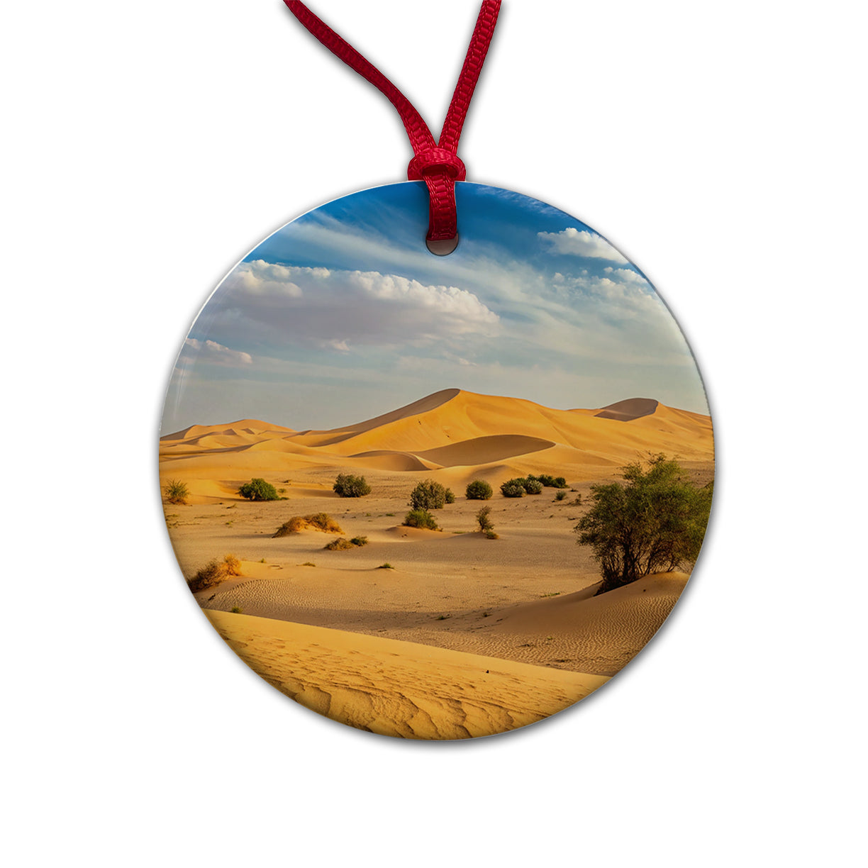 Desert Safari No People Round Ceramic Holiday Christmas Tree Ornament