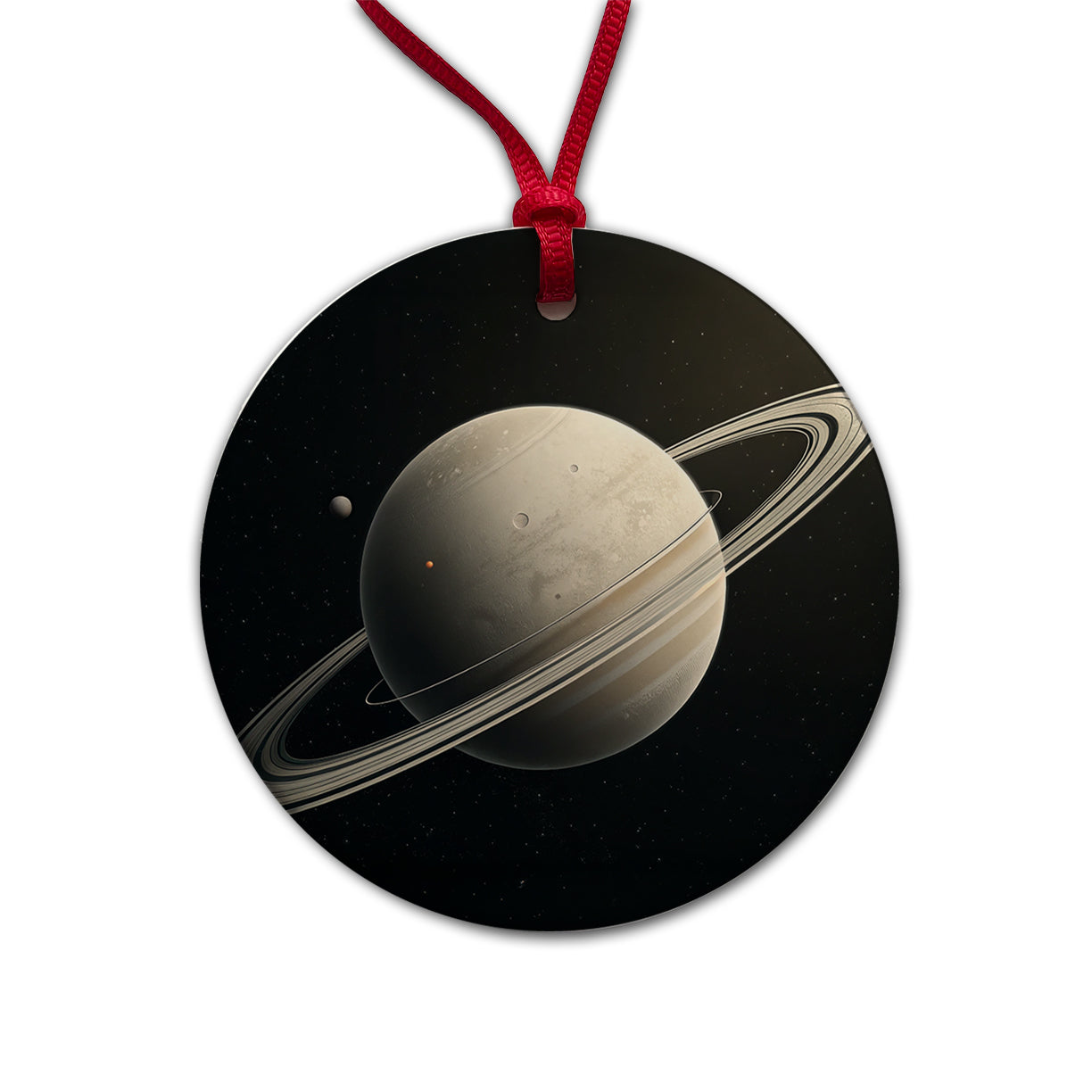 Minimal Planet Rings Space Saturn Round Ceramic Holiday Christmas Tree Ornament