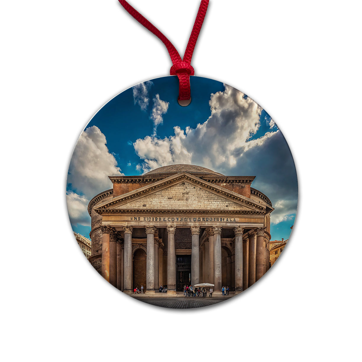 Rome Italy Pantheon Travel History Round Ceramic Holiday Christmas Tree Ornament