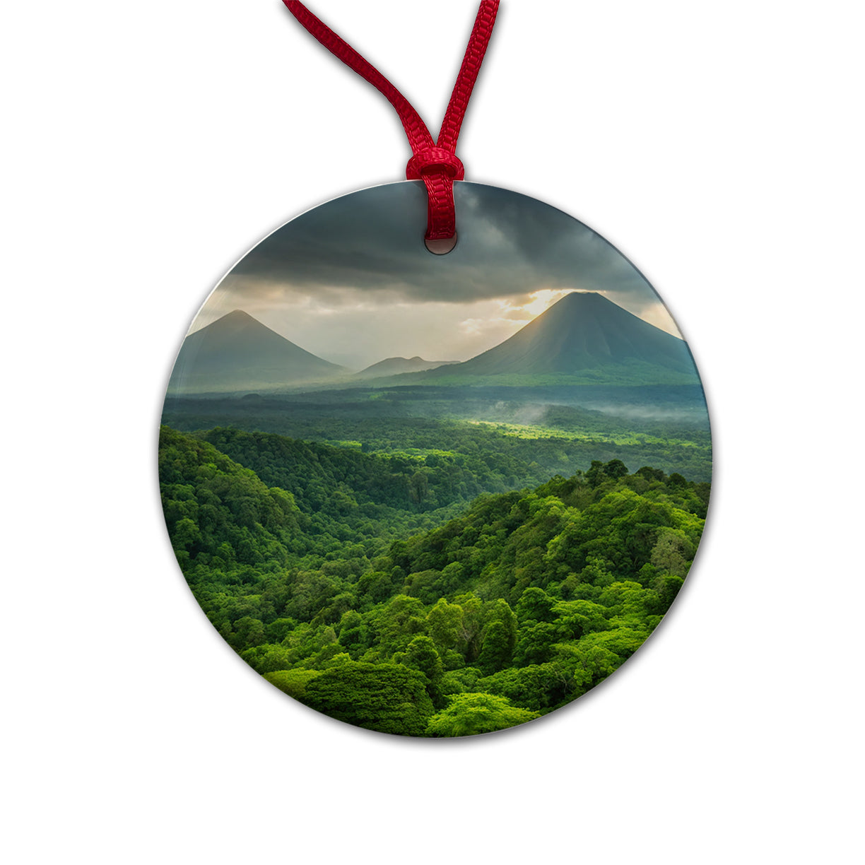 Volcanoes National Park Hawaii Round Ceramic Holiday Christmas Tree Ornament