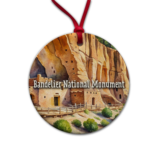 Bandelier National Monument New Mexico Round Ceramic Holiday Christmas Tree Ornament